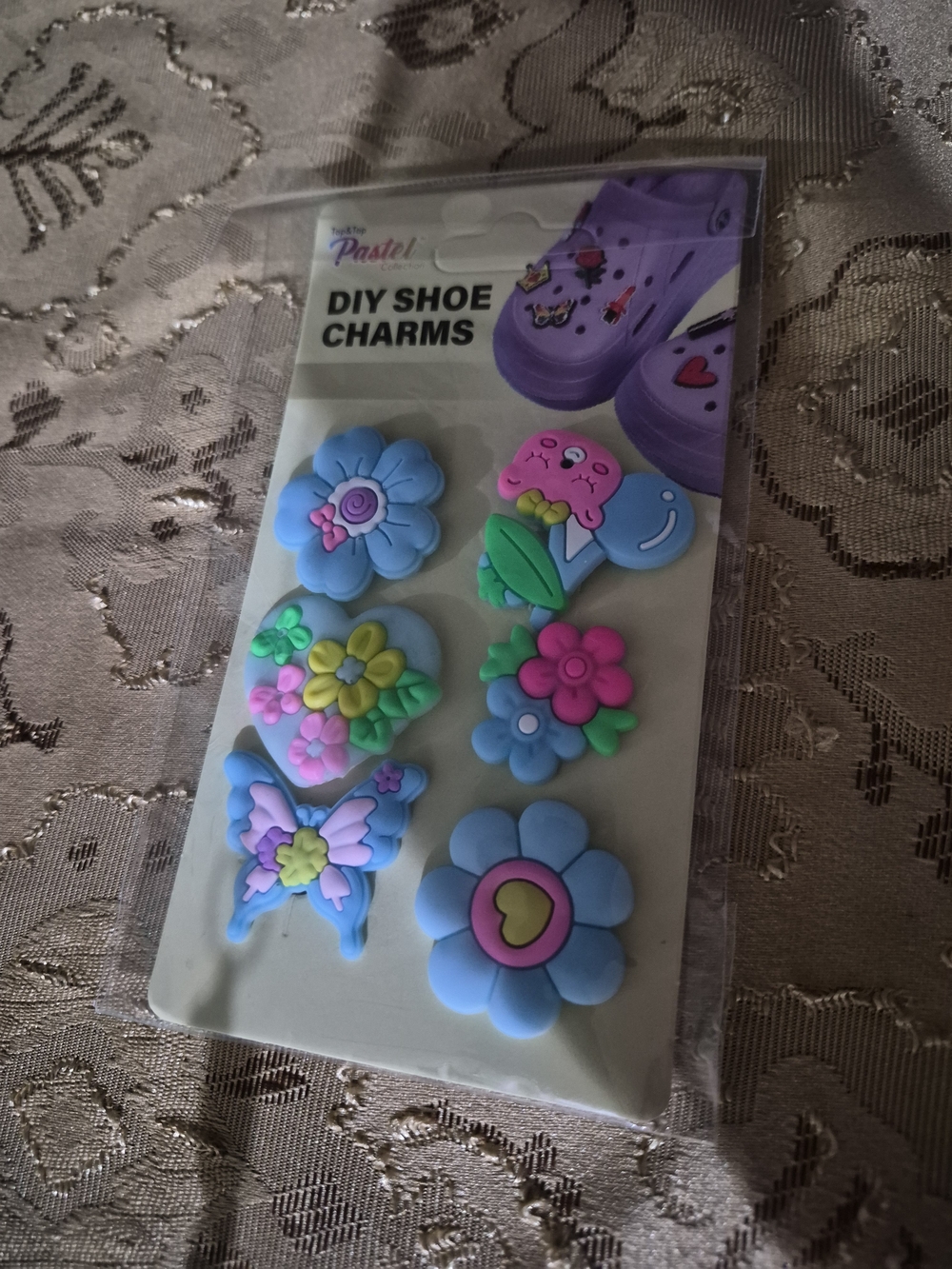 Pastel DIY Shoe Charms Pack — Blue & Pink Flower and Butterfly Designs